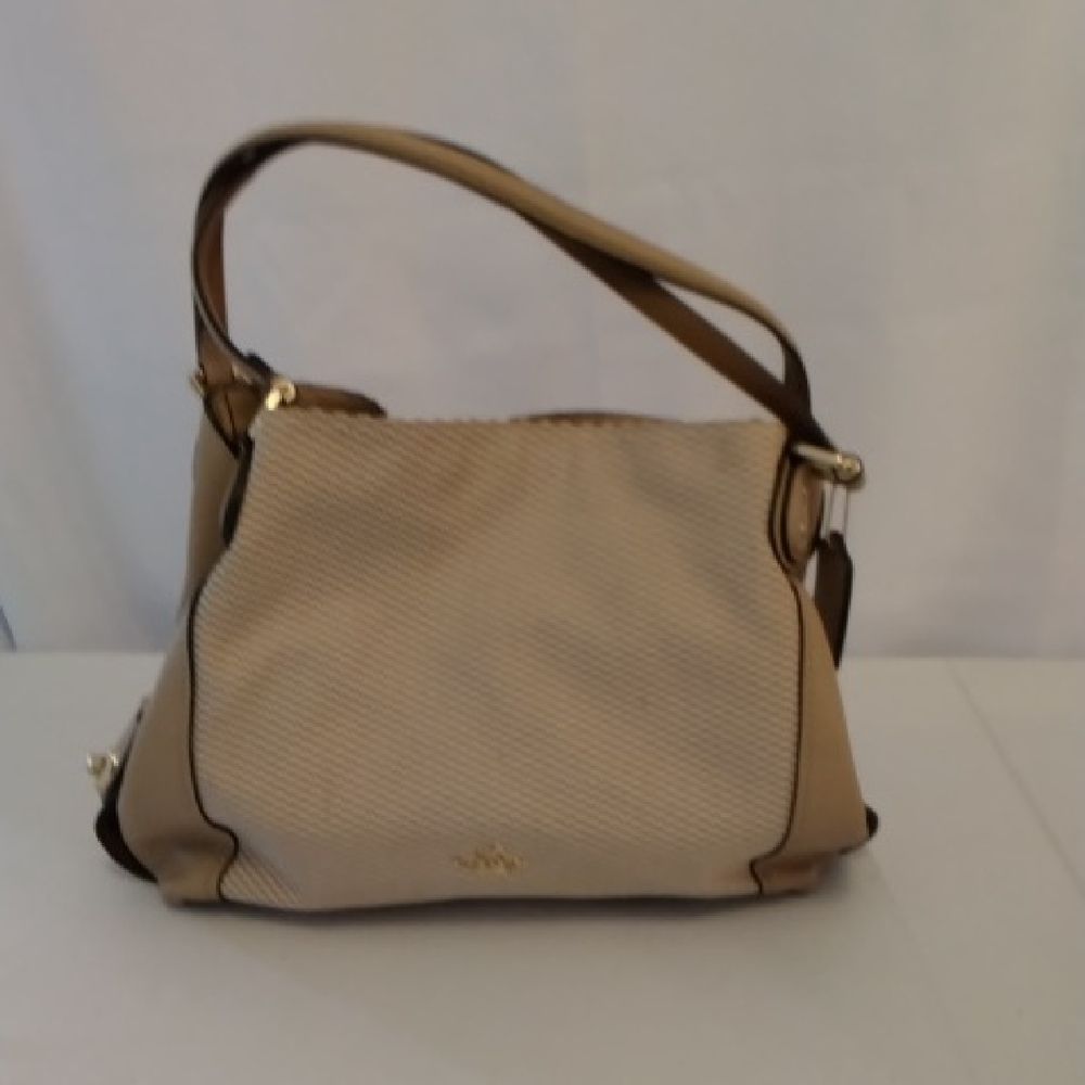 Coach Beige and Brown Shoulder Bag